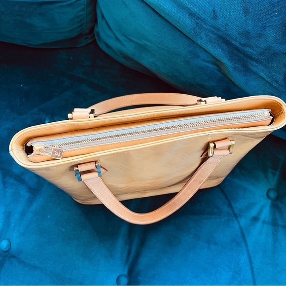 LOUIS VUITTON HOUSTON VERNIS MONOGRAM DAMIER YELLOW GOLD SHOULDER TOTE BAG - Picture 16 of 16